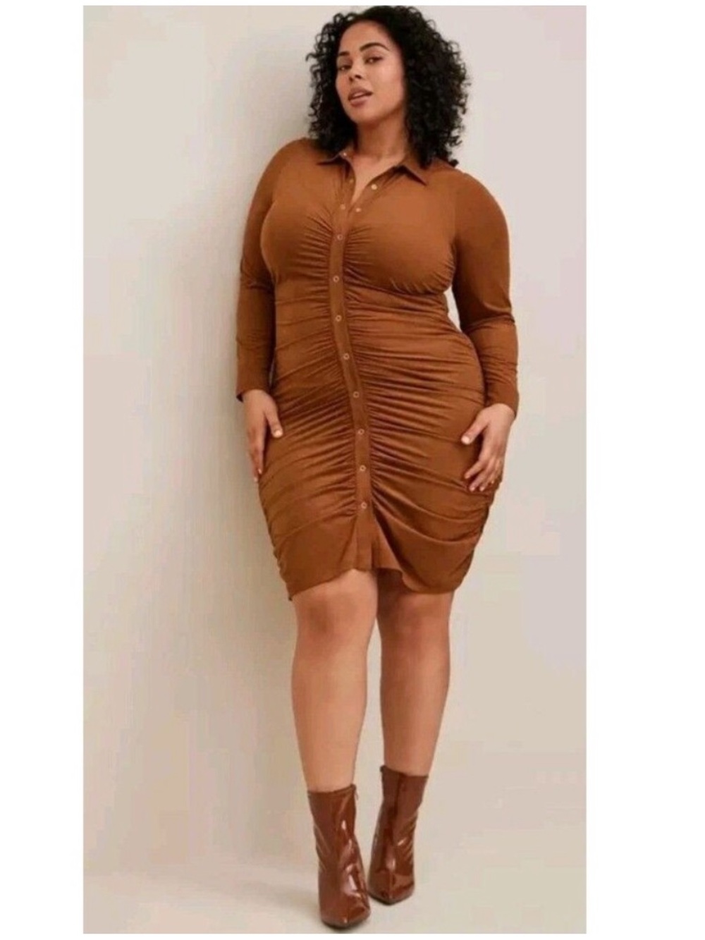Torrid faux suede tan dress size 2X